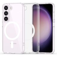   Samsung Galaxy S23 SM-S911, Műanyag hátlap védőtok + szilikon keret, Magsafe töltővel kompatibilis, FlexAir Hybrid Magsafe, átlátszó