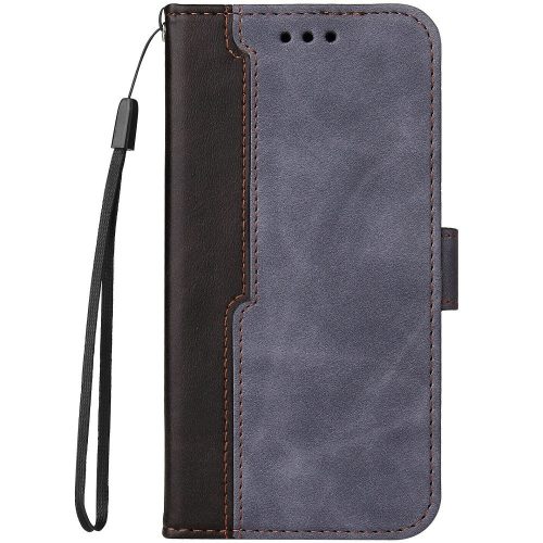 Samsung Galaxy A52 / A52 5G / A52s 5G SM-A525F / A526B / A528B, Oldalra nyíló tok, stand, kártyatartóval, kézpánttal, Wooze Colour Wallet, szürke