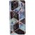 Samsung Galaxy A14 4G / A14 5G SM-A145F / A146B, Szilikon tok, sokszöges márvány minta, Wooze Geometric Marble, színes/fekete