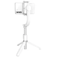   Selfie bot 3in1, 19 - 86 cm, 360°-ban forgatható, exponáló gombbal, bluetooth-os, v4.0, tripod állvány funkció, gimbal, SSTR-L08, fehér