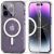 Apple iPhone 14 Pro Max, Műanyag hátlap védőtok + szilikon keret, Magsafe töltővel kompatibilis, csillogó hátlap, FlexAir Hybrid Magsafe Glitter, átlátszó