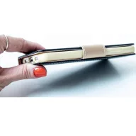   Oppo A17, Oldalra nyíló tok, stand, Fancy Book, fekete/arany
