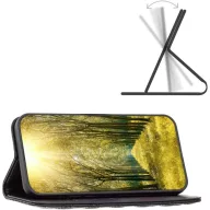   Oppo Find X5 Pro, Oldalra nyíló tok, stand, kártyatartóval, 3D rombusz minta, Wooze Pillow, fekete