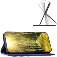   Oppo A74 4G / A95 4G / Reno6 Lite, Oldalra nyíló tok, stand, kártyatartóval, 3D rombusz minta, Wooze Pillow, kék