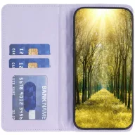   Oppo Find X5 Pro, Oldalra nyíló tok, stand, kártyatartóval, 3D rombusz minta, Wooze Pillow, lila