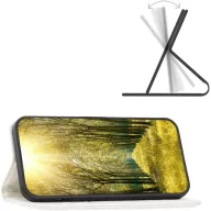   Oppo Find X5, Oldalra nyíló tok, stand, kártyatartóval, 3D rombusz minta, Wooze Pillow, fehér
