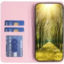 Xiaomi Poco M3, Oldalra nyíló tok, stand, kártyatartóval, 3D rombusz minta, Wooze Pillow, rózsaszín