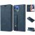 Samsung Galaxy A02 SM-A022F, Oldalra nyíló tok, stand, kártyatartóval, kézpánttal, Wooze Business Plus, kék