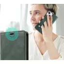 Samsung Galaxy S21 Plus 5G SM-G996, Oldalra nyíló tok, stand, kártyatartóval, kézpánttal, Wooze Business Plus, sötétzöld