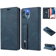   Huawei P50 / P50E, Oldalra nyíló tok, stand, kártyatartóval, kézpánttal, Wooze Business Plus, kék