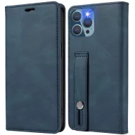   OnePlus 9R, Oldalra nyíló tok, stand, kártyatartóval, kézpánttal, Wooze Business Plus, kék