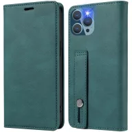  Oppo A54 4G, Oldalra nyíló tok, stand, kártyatartóval, kézpánttal, Wooze Business Plus, zöld