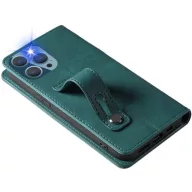   Oppo A54 4G, Oldalra nyíló tok, stand, kártyatartóval, kézpánttal, Wooze Business Plus, zöld