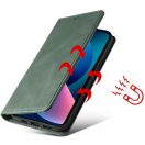 Oppo Reno8 5G, Oldalra nyíló tok, stand, kártyatartóval, kézpánttal, Wooze Business Plus, sötétzöld