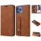 Xiaomi Redmi 10A, Oldalra nyíló tok, stand, kártyatartóval, kézpánttal, Wooze Business Plus, barna