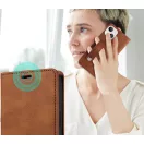 Xiaomi Redmi 10A, Oldalra nyíló tok, stand, kártyatartóval, kézpánttal, Wooze Business Plus, barna