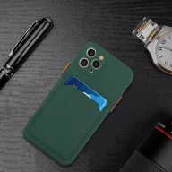   Huawei Honor Magic 5 Lite / X9a / X40, Szilikon tok, kártyatartóval, Wooze Card Slot, sötétzöld