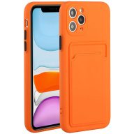   Xiaomi Redmi Note 12 5G / Poco X5 5G, Szilikon tok, kártyatartóval, Wooze Card Slot, narancssárga