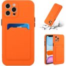 Xiaomi Redmi Note 12 5G / Poco X5 5G, Szilikon tok, kártyatartóval, Wooze Card Slot, narancssárga