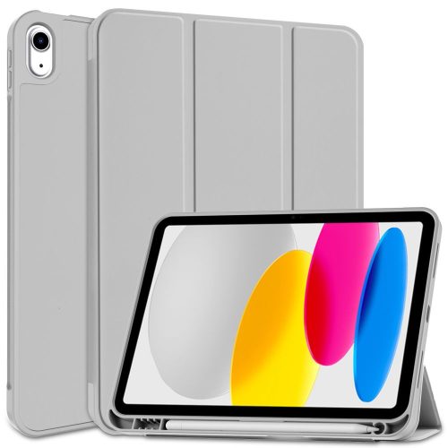 Apple iPad 10.9 (2022), mappa tok, Apple Pencil tartóval, Smart Case, világosszürke