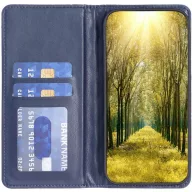   Huawei Mate 50 Pro, Oldalra nyíló tok, stand, kártyatartóval, 3D rombusz minta, Wooze Pillow, kék
