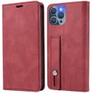 Huawei Mate 50 Pro, Oldalra nyíló tok, stand, kártyatartóval, kézpánttal, Wooze Business Plus, piros