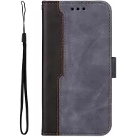   Huawei Mate 50 Pro, Oldalra nyíló tok, stand, kártyatartóval, kézpánttal, Wooze Colour Wallet, szürke