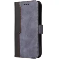   Huawei Mate 50 Pro, Oldalra nyíló tok, stand, kártyatartóval, kézpánttal, Wooze Colour Wallet, szürke