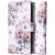 Xiaomi Redmi 12 4G / 12 5G / Note 12R, Oldalra nyíló tok, stand, mágnes csattal, virág minta, TP Wallett Blossom Flower, fehér/színes