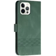   Apple iPhone 15 Pro Max, Oldalra nyíló tok, stand, kártyatartóval, kézpánttal, Wooze Illusion, zöld
