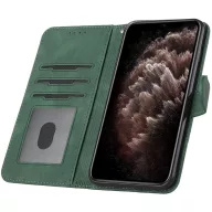   Apple iPhone 15 Pro Max, Oldalra nyíló tok, stand, kártyatartóval, kézpánttal, Wooze Illusion, zöld