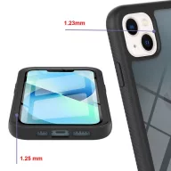   Apple iPhone 15 Pro Max, Szilikon hátlap és műanyag előlapi tok, elő- és hátlapi üveggel, közepsen ütésálló, Wooze Power Case, fekete