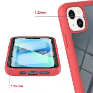   Apple iPhone 15 Pro Max, Szilikon hátlap és műanyag előlapi tok, elő- és hátlapi üveggel, közepsen ütésálló, Wooze Power Case, fekete/piros