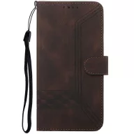   Apple iPhone 15 Pro, Oldalra nyíló tok, stand, kártyatartóval, kézpánttal, Wooze Illusion, barna