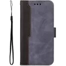 Apple iPhone 15 Plus, Oldalra nyíló tok, stand, kártyatartóval, kézpánttal, Wooze Colour Wallet, szürke