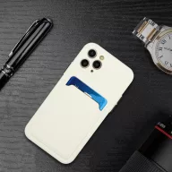   Apple iPhone 15 Plus, Szilikon tok, kártyatartóval, Wooze Card Slot, fehér