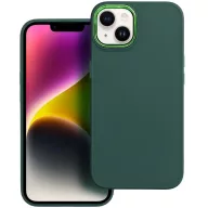   Apple iPhone 15 Pro Max, Szilikon tok, közepesen ütésálló, fémhatású kamera keret, Frame Case, zöld