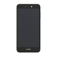   Huawei P8/P9 Lite (2017) kompatibilis LCD modul kerettel, OEM jellegű, fekete, Grade S+