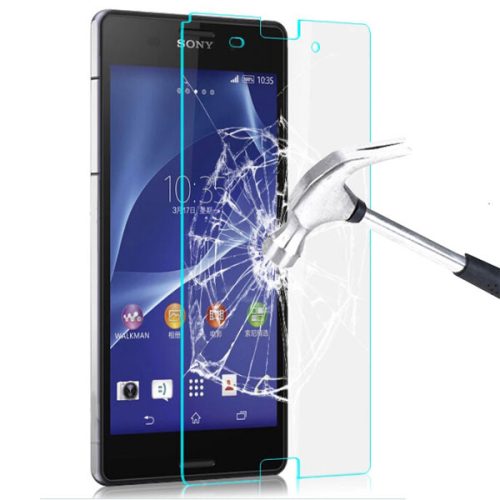 Sony Xperia T3, Kijelzővédő fólia, ütésálló fólia, Tempered Glass (edzett üveg), Clear