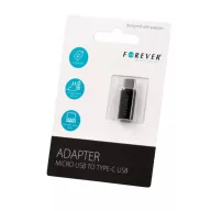 Adapter, USB Type-C - microUSB átalakító, fekete