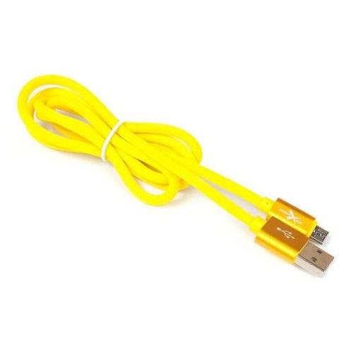 USB töltő- és adatkábel, microUSB, 100 cm, Extreme, arany