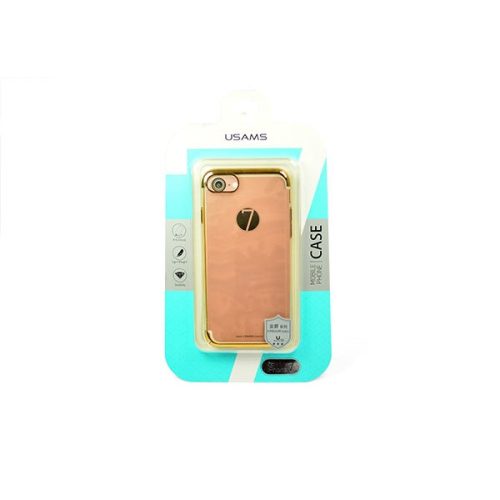 Apple iPhone 7 / 8 / SE (2020) / SE (2022), Műanyag hátlap védőtok, Usams Kingsir, áttetsző/arany