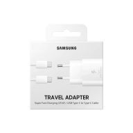   Samsung EP-TA800XW USB-C hálózati gyorstöltő USB-C kábellel, 25W, fehér (Retail-pack, dobozos)