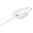 Samsung EP-TA800XW USB-C hálózati gyorstöltő USB-C kábellel, 25W, fehér (Retail-pack, dobozos)