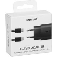   Samsung EP-TA800XB USB-C hálózati gyorstöltő USB-C kábellel, 25W, fekete (Retail-pack, dobozos)