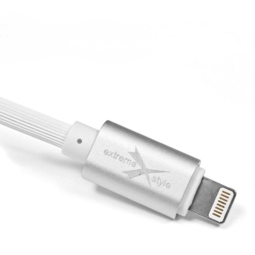 USB töltő- és adatkábel, Lightning, 100 cm, Extreme, fehér