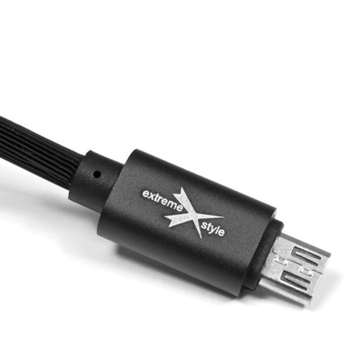USB töltő- és adatkábel, microUSB, 100 cm, Extreme, fekete