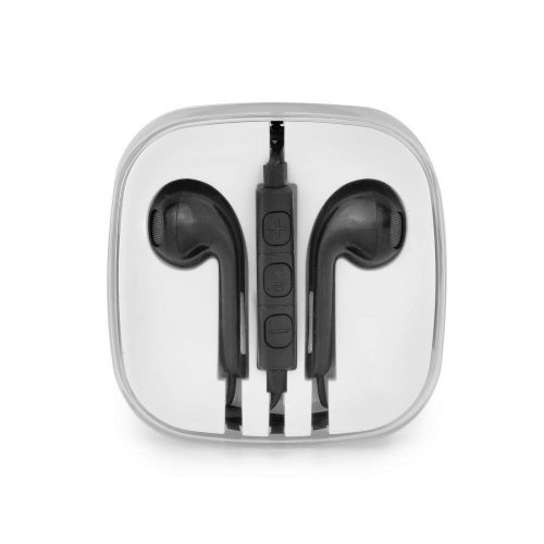 Vezetékes sztereó fülhallgató, Androidos készülékekhez, 3.5 mm, felvevőgombos, dobozos, fekete