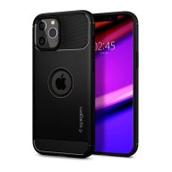   Spigen Rugged Armor Apple iPhone 12 / 12 Pro tok, Matte Black, fekete