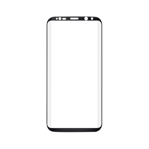 Samsung Galaxy S8 Plus SM-G955, Kijelzővédő fólia, ütésálló fólia (az íves részre is!), Tempered Glass (edzett üveg), fekete